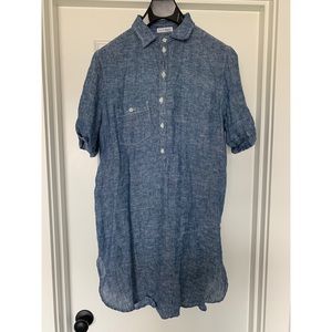 Blue & white oversized button down tunic